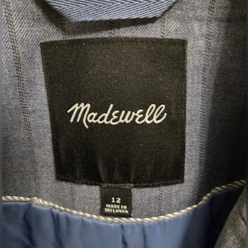 Madewell Classic Blue Yarn Dyed Pin Striped Blazer - Picture 5 of 9
